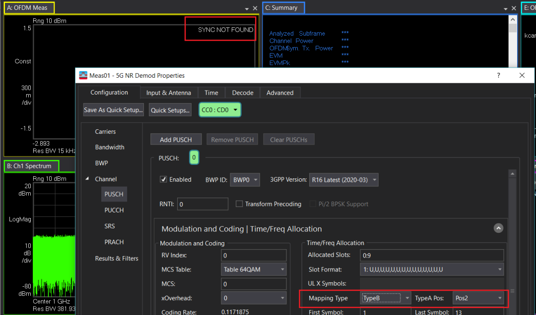 圖4、mapping type參變量設(shè)置不符合適造成信號(hào)解調(diào)敗績(jī)