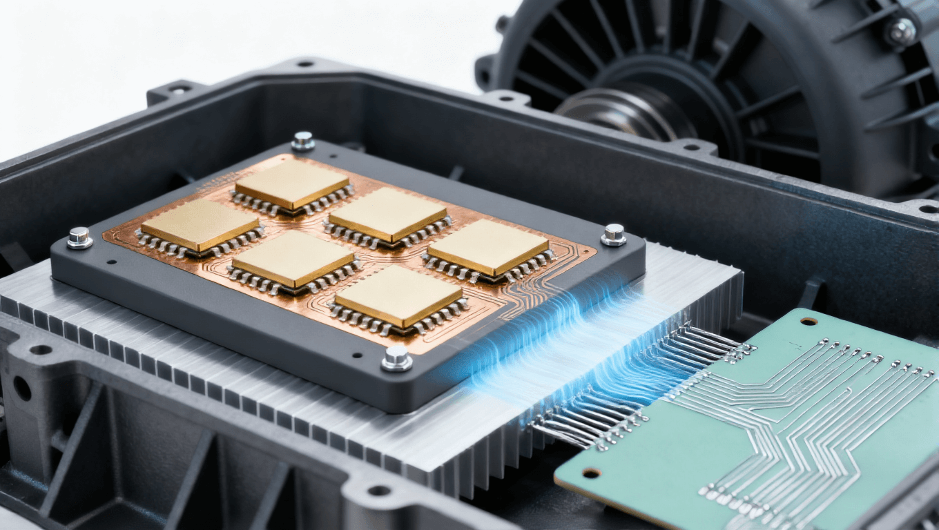 新能源汽車 SiC 逆變器基板應用場景，氮化鋁基板 + PCB 協同實現高效散熱與信號傳輸