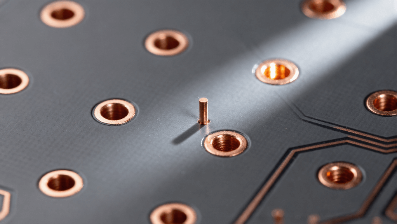 光模塊PCB背鉆工藝孔柱細(xì)節(jié) 精密機(jī)械加工科技感 光模塊PCB背鉆工藝孔柱細(xì)節(jié) 精密機(jī)械加工科技感